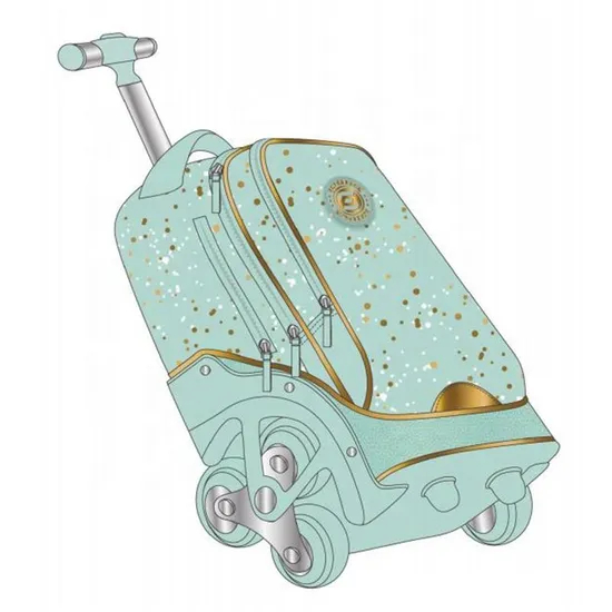 School Trolley Bag 19 Inch Turquoise 5 PCS Set Trolley Tri Wheel Climbing Stairs