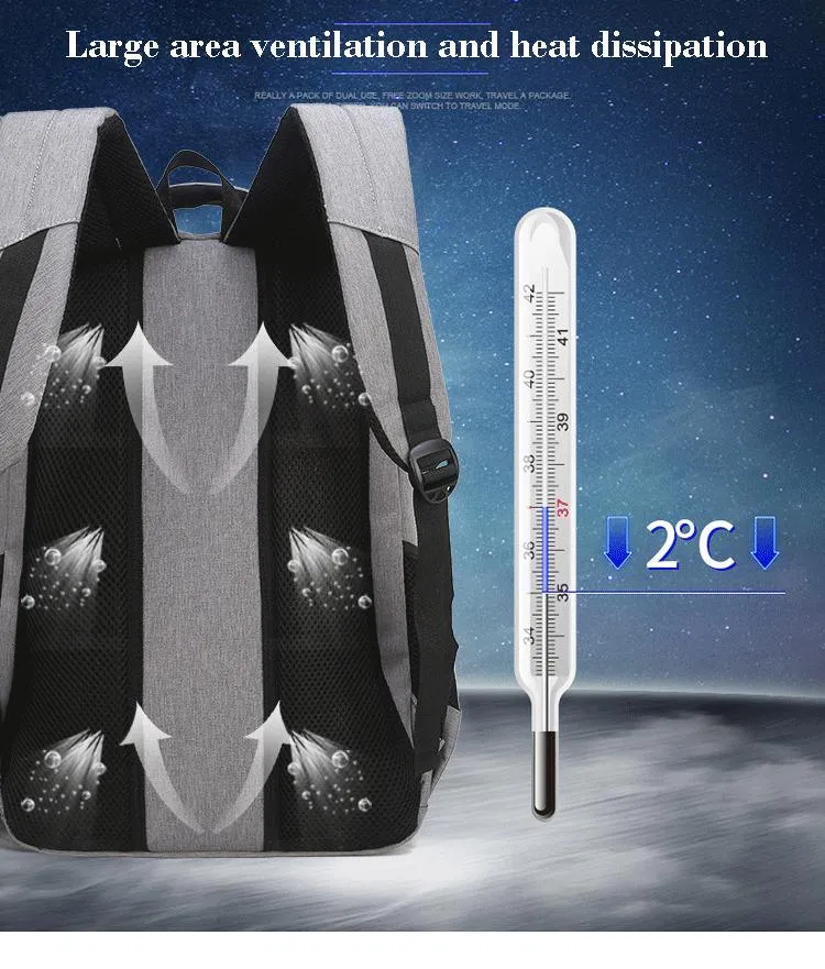Custom Logo Multifunction Anti-Theft USB Business Laptop Backpacks with Earjack