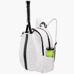 Customized PU Waterproof Pickleball Bag for Outdoor Sports Training, Large Capacity White Portable Tennis Bag