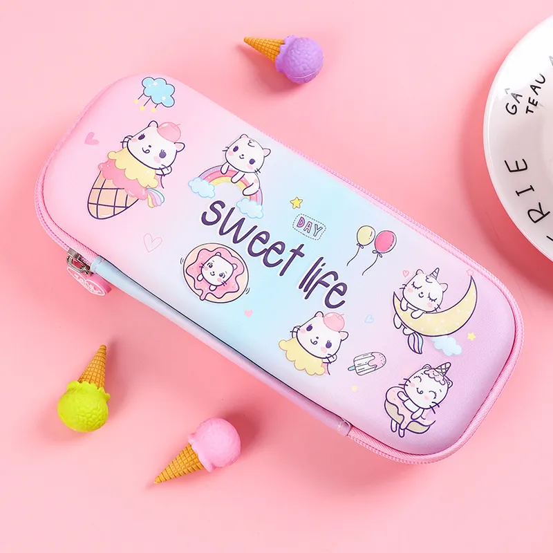 Cartoon Waterproof Pencil Case Girls Pupils Cute Pencil Box Wholesale Multifunctional 3D Stereo Pencil Case