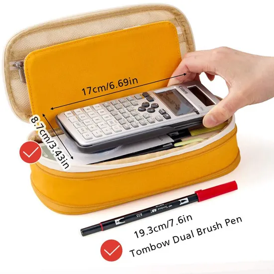College School Pencil Storage Pen Case Canvas Pencil Pouch Bag for Students