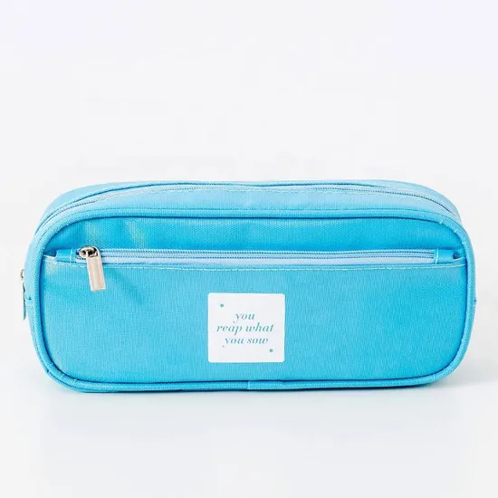 Creative Custom School Student Zipper Canvas Pencil Case Large Capacity