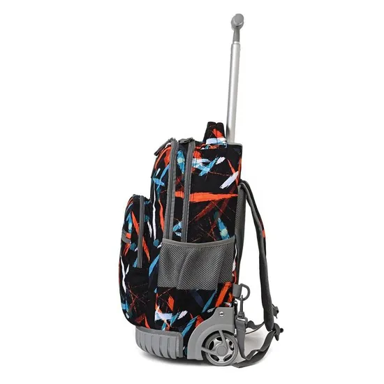 Wheeled Backpack Students Luggage School Book 18 Inch Trolley Backpack Multifunction Rolling Backpack