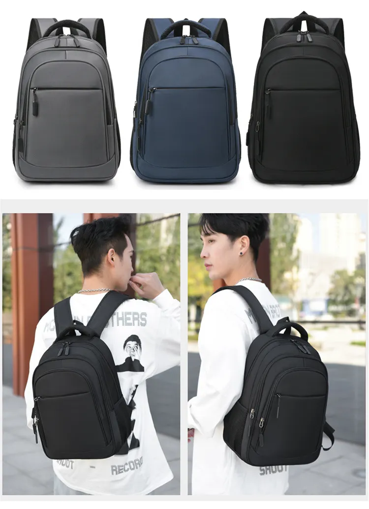 Bag USB Waterproof Mens Nylon Laptop Bag Travel Factory Wholesale Custom Logo Student Laptop Backpack