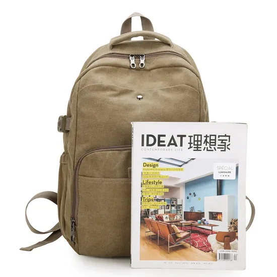 Retro Canvas Outdoor Backpack for Students Simple and Trendy Large Capacity Backpack