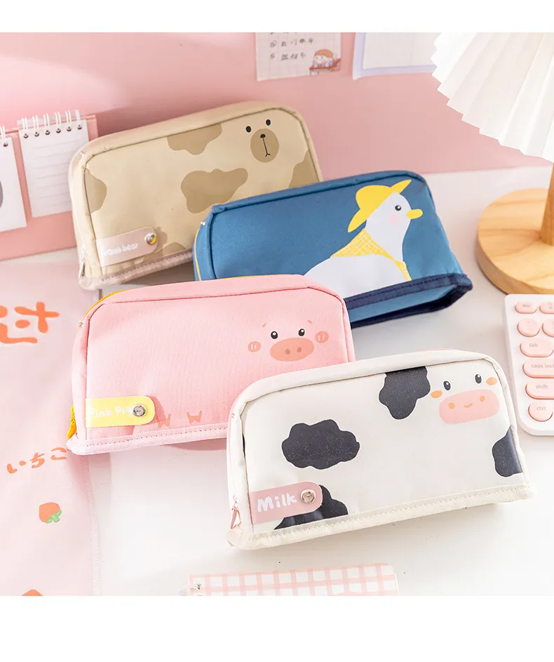 Factory Price Large Capacity Pen Case Cute Pen Bag Office Stationery Bag Pencil Case
