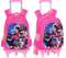 Cartoon Detachable Children Girl Trolley School Backpack Bag with Three Wheel