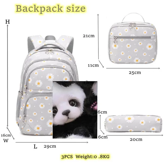 Daisy Prints Backpack Sets Kids Backpack for School Cute Girls Student Custom High Quality Travel Work School Backpack