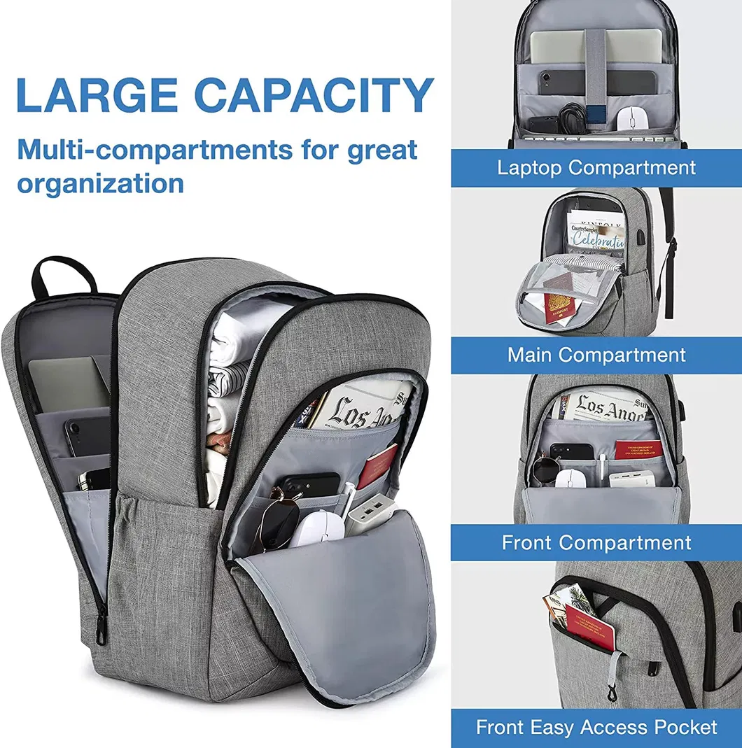 Custom Bookbags Anti Theft Waterproof Schoolbags USB Back Pack Business Travel Durable 15.6 Laptop Bag Backpack