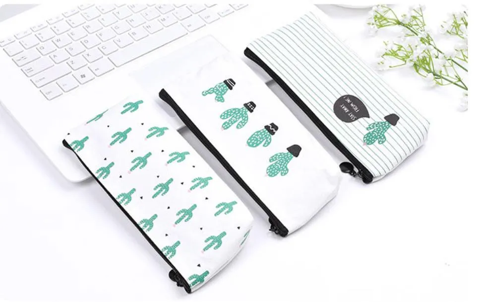Wholesale Cheap School Kids Gifts Zipper Canvas Cute Cactus Pencil Pouch5.0 (1 review) Ready to Ship