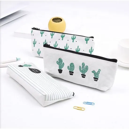Wholesale Cheap School Kids Gifts Zipper Canvas Cute Cactus Pencil Pouch5.0 (1 review) Ready to Ship
