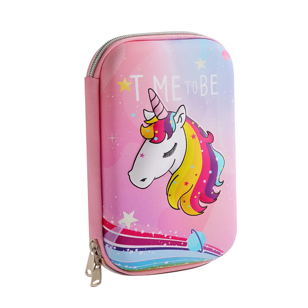 School Stationery Box Cartoon 3D EVA Unicorn Cute Pencil Case for Kids