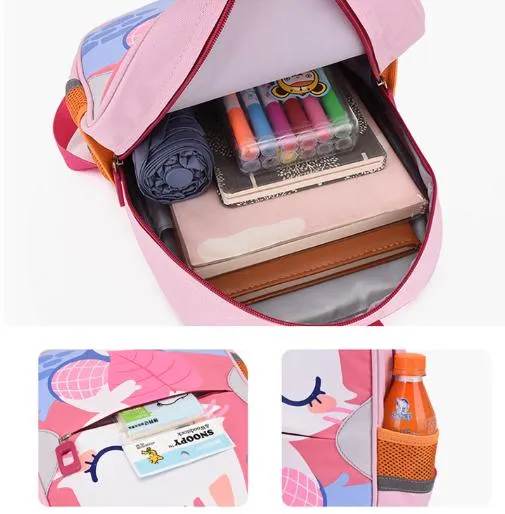 Cartoon Unicorn Backpack Animal Printed Pupil Backpack New for Girls Arrival Candy Color Waterproof Polyester School Bags 500PCS