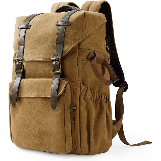 Custom Canvas Shoulder Camera Lens Bag Outdoor Multi Functional Men′s Large Capacity Retro Travel Bag