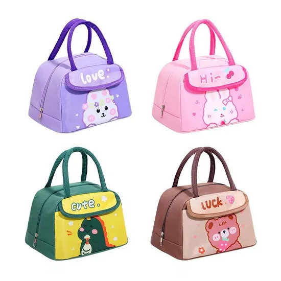 New Cute Cartoon Animal Insulation Bag Large Capacity Portable Kids Lunch Cooler Bag Students Thermal Bento Meals Food Bag