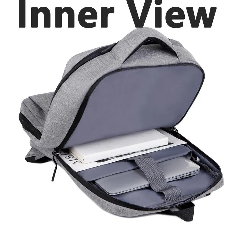 Backpack Laptop Bag Market Polyester Travel Business Bookbag Anti Theft Backpack with USB Charger Port