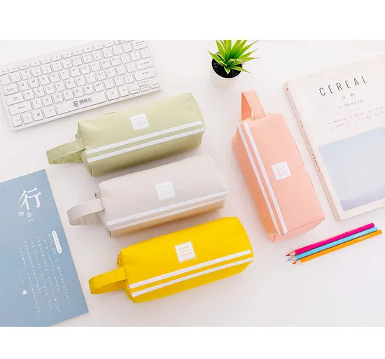 Large Capacity Pen Case Double Zippers Pen Bag Office Stationery Bag Pencil Case with Compartments