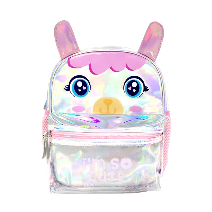 Laser PU Material Large-Capacity Animal Cartoon School Bag Custom Printing Animal Backpack for Kids