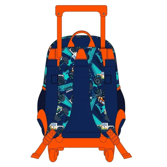 High Capacity Children 3 PCS Set School Rolling Backpack with Wheels 17 Inch Cartoon Kids Trolley Bag