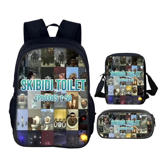 Factory Primary and Secondary School Student Bag Three Piece Toilet Game Backpack Set