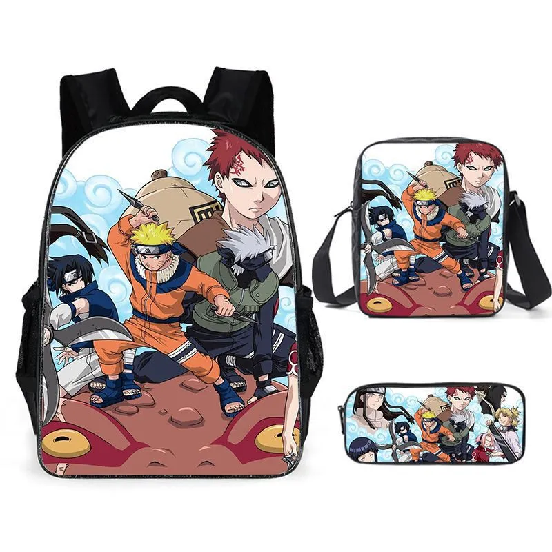 Factory Custom School Student 3 PCS Backpack Sets Backpack Shoulder Bag Pencil Case
