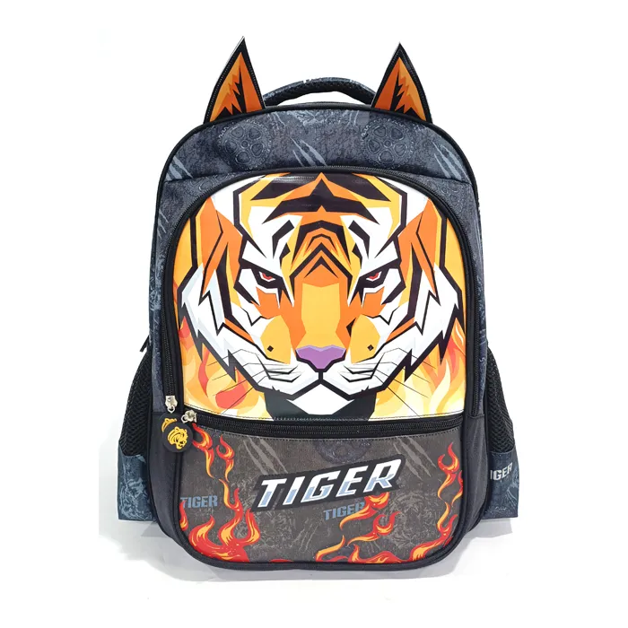 High Quality Leather Animal School Bag Custom Printing 3D Panther Cartoon School Bag for Boys