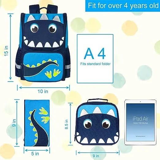 Fashion Primary School Student Backpacks Dinosaur Pattern Boys Schoolbag Lightweight Schoolbag