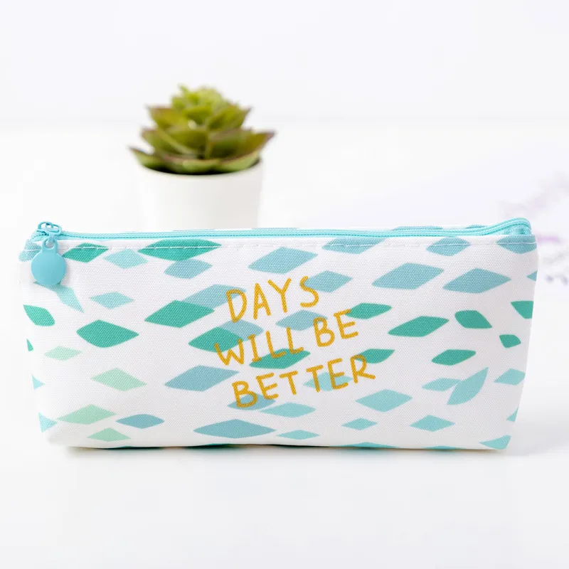 Wholesale Cute Student School Pen Bag Zipper Custom Pencil Case Canvas