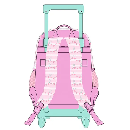 Toddler Rolling Backpack Girls Cute Cartoon Primary School Trolley Bag Luggage Schoolbag