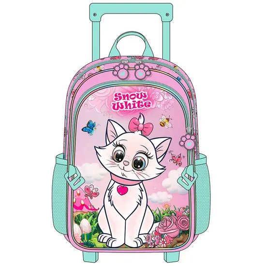 Wholesale Cartoon Cat Design Trolley School Bags with 3 Pieces Set 17 Inch School Trolley Backpack