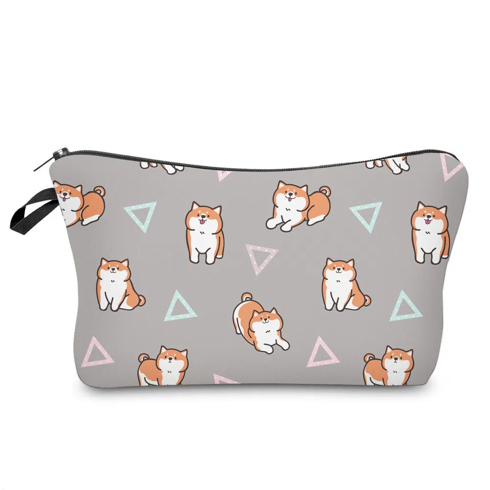 2023 New Customized Cartoon Cute Dog Pencil Pouch Lady Cosmetic Makeup Bag