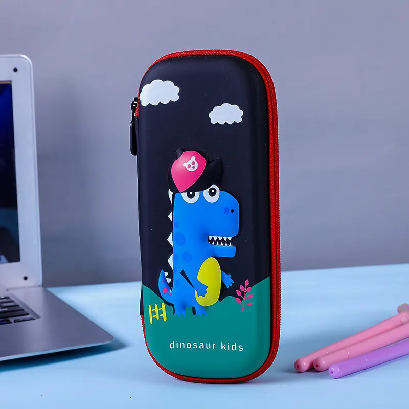 3D Embossed Pencil Case for Kids Pen Pouch for Kids Zipper Closure Crayon Organizer Box