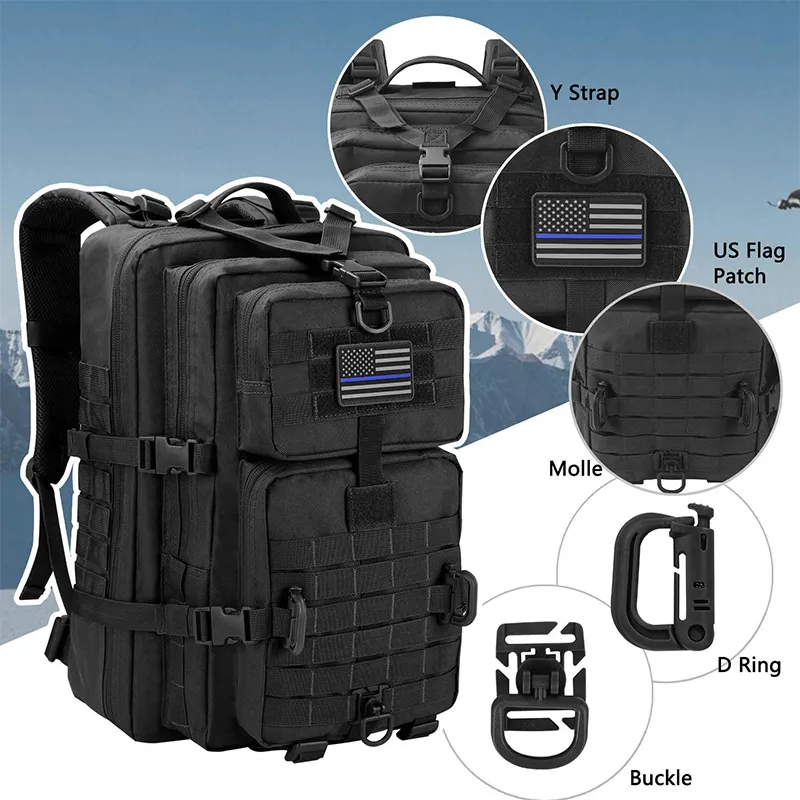 Factory Wholesale Waterproof Oxford Cloth Outdoor Large Capacity Puzzle Bag Step Camping Backpack Tactical Backpack
