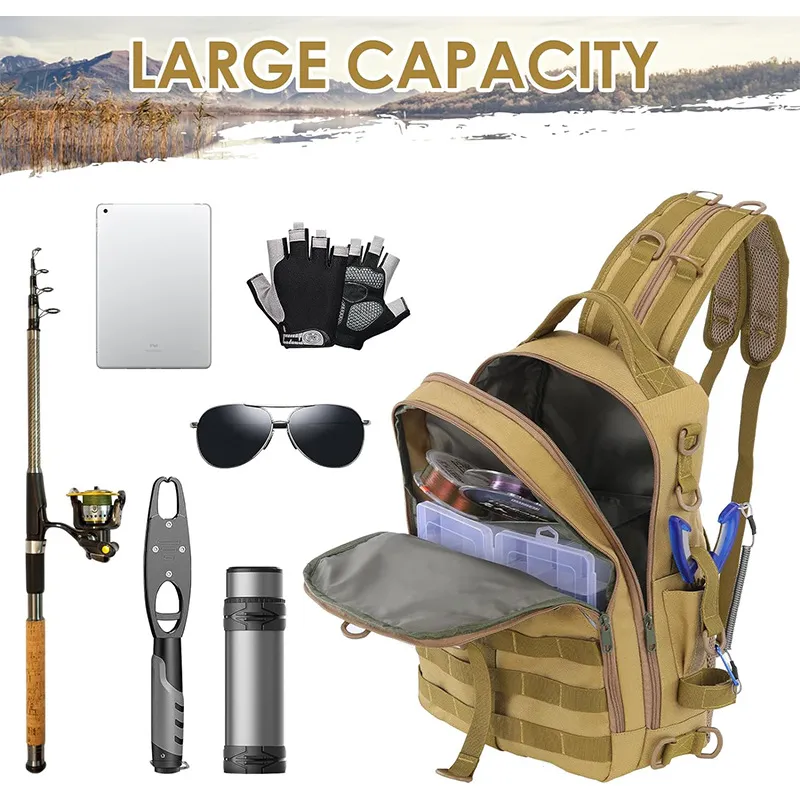 Factory Tactical Style Outdoor Fishing Backpack Fishing Rod Gear Bag