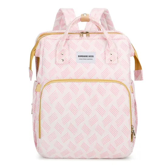 New Folding Multi Functional USB Charging Port Baby Bed Mommy Backpack