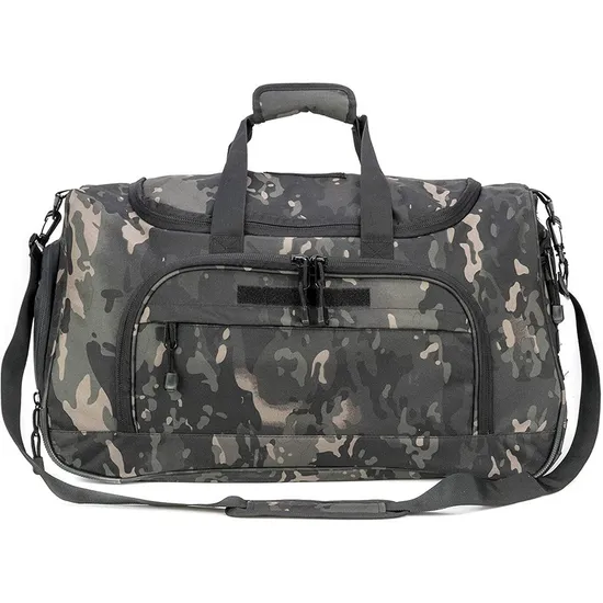 Cross Border New Tactical Camouflage High-Capacity Portable Fitness Bag Travel Storage Bag with Independent Shoe Compartment