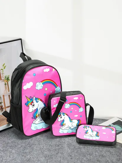 2024 New Student School Bag 3-Piece Set Primary School Anime Backpack Cartoon Backpack
