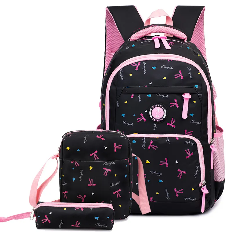 Factory Primary and Secondary School Students Bag Fashion Casual Backpack Three Piece Set