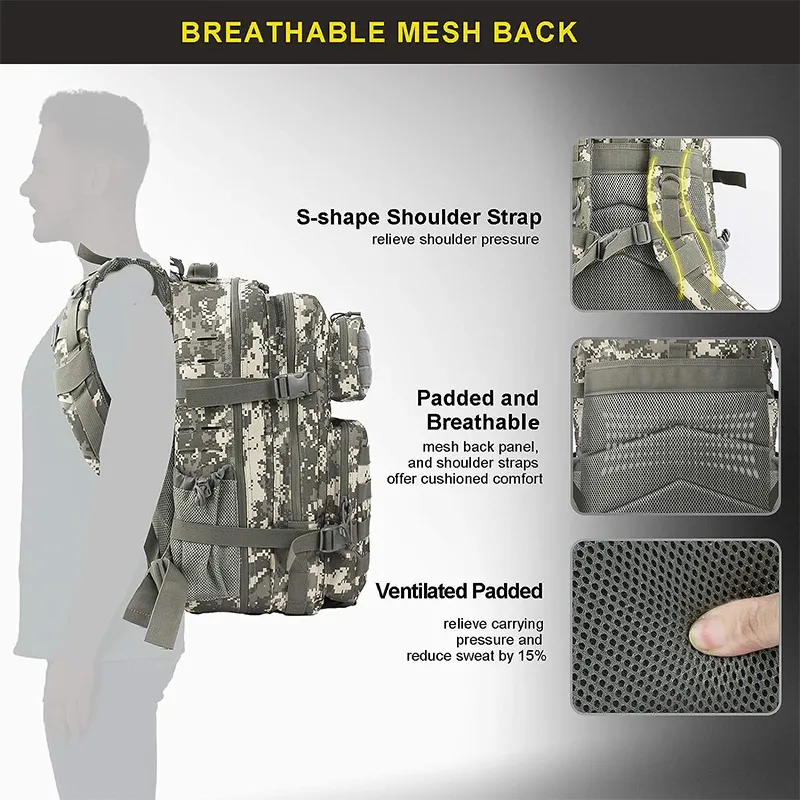 Factory Customized Tactical Style Camouflage Backpack Outdoor Mountaineering Backpack