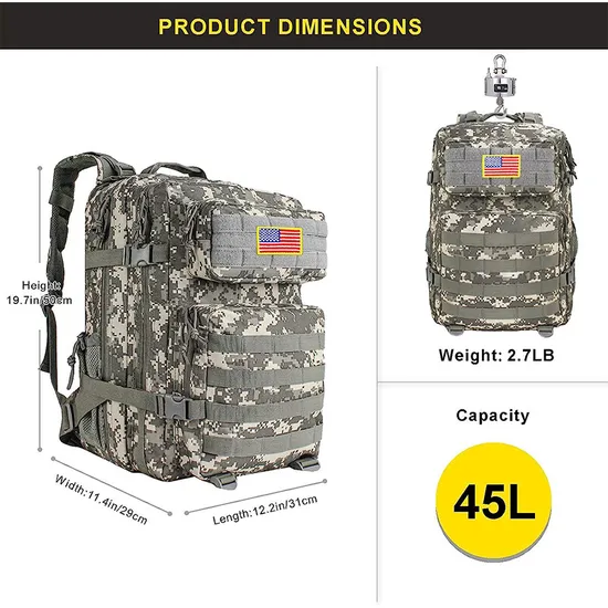Factory Customized Tactical Style Camouflage Backpack Outdoor Mountaineering Backpack