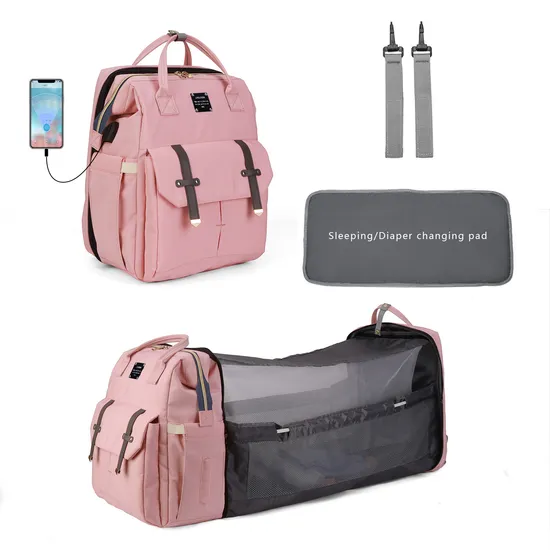 Mommy Bag New Folding Bed Multi Functional Double Shoulder Mom Backpack