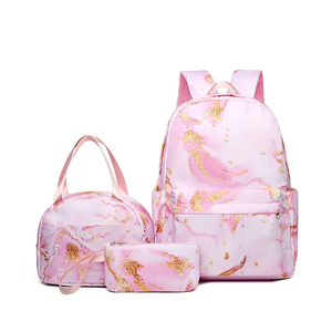 New Gradient Fashion Backpack for Junior and High School Students Three Piece Backpack Set
