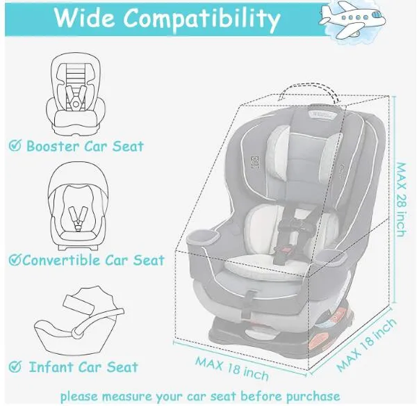 Lightweight Car Kids Baby Padded Seat Travel Car Seat Travel Bag