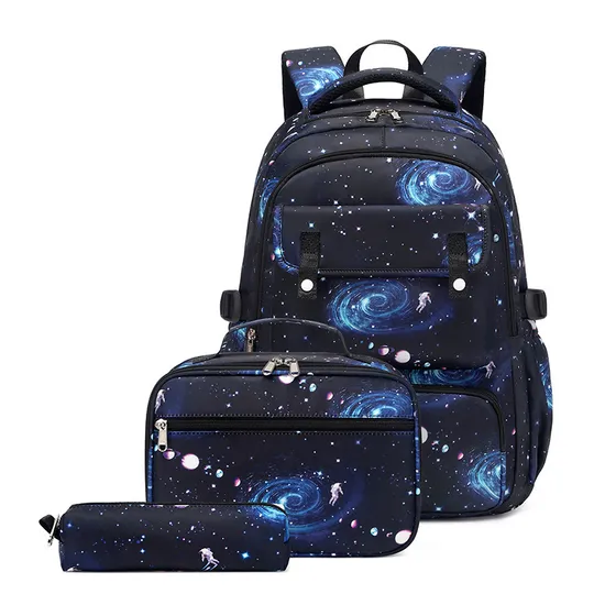 Middle School Student Backpack Female Unicorn Customized Crossbody Bag Pen Bag Three Piece Set