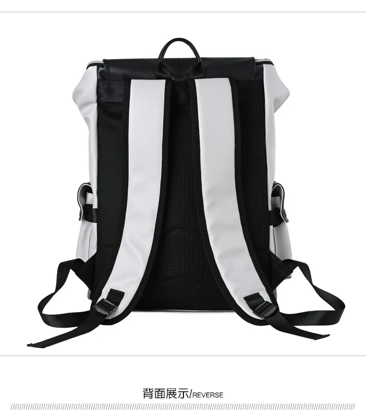 15.6-Inch Computer PU Backpack Large Capacity Splash Proof Backpack