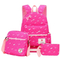 New Cross Border Cute Bow Print Three Piece Set for Middle School Students Campus Large Capacity Backpack