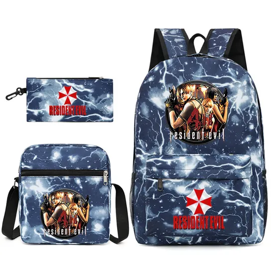 Cartoon Custom Design Backpack Student Pencil Case Single Shoulder Bag Backpack Three Piece Set