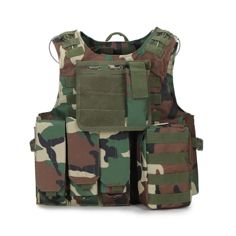Outdoor Tactical Vest Solid Color Wear-Resistant Extended Waterproof Fabric for Training Clothes Vest