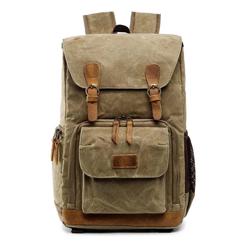 Double Shoulder Photography Bag Cross-Border Waterproof Canvas Backpack