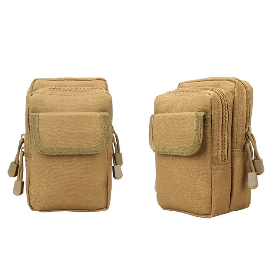 Outdoor Sports Waist Bag Wear-Resistant and Waterproof 5.6-Inch Double-Layer Mobile Phone Bag Molle Tactical Bag